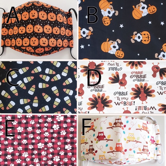 NEW! Halloween Orange Pumpkins Ghosts Witches Fall Autumn Face Mask - Picture 13 of 13